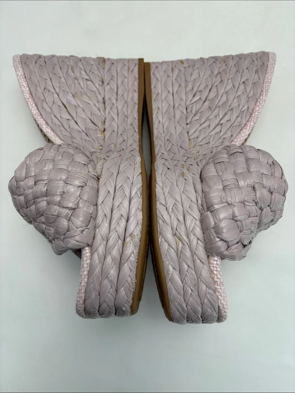 ANTONIO MELANI Women’s 6 Lavender Braided Platform Wedge‎ Sandals #333